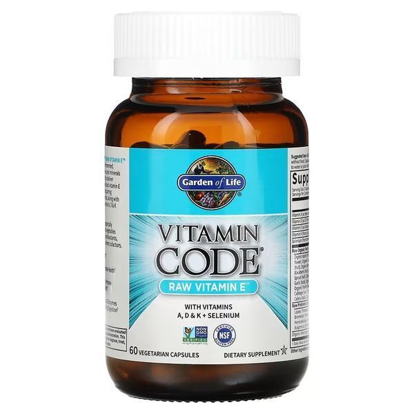 Garden of Life Vitamin Code RAW Vitamin E 60 капсул GOL-11377 фото