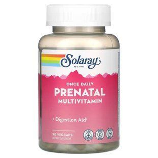 Solaray Once Daily Prenatal Multivitamin 90 рослинних капсул SOR-55827 фото