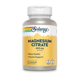 Solaray Magnesium Citrate 400 mg (90 veg caps) 19362-01 фото