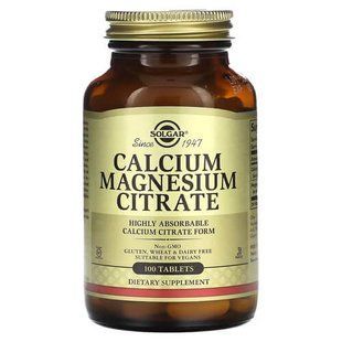 Solgar Calcium Magnesium Citrate 100 таблеток SOL-00509 фото