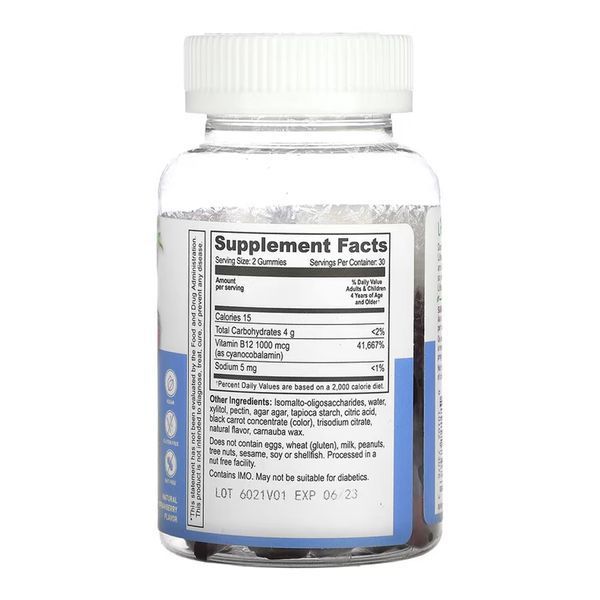 Vitamin B12 Kids Sugar Free - 60 gummies 2023-10-7292 фото