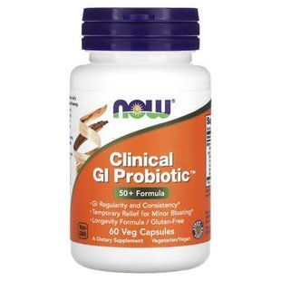 NOW Clinical GI Probiotic 50+ Formula 60 вегетаріанських капсул NOW-02919 фото
