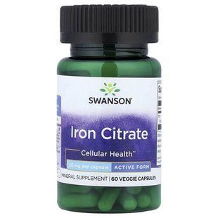 Swanson Iron Citrate 25 mg 60 капсул SW1377 фото