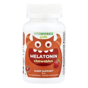 VitaWorks Kids Melatonin 1 mg - 120 chewables (До 01.27) 2024-11-0543 фото