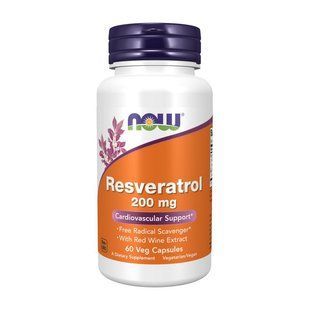 NOW Resveratrol 200 mg (60 veg caps) 11244-01 фото