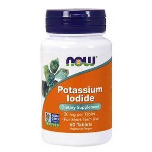 NOW Potassium Iodide 30 mg 60 таблеток NOW-01454 фото