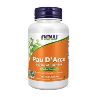 NOW Pau D'Arco 500 mg of Inner Bark (100 veg caps) 18929-01 фото
