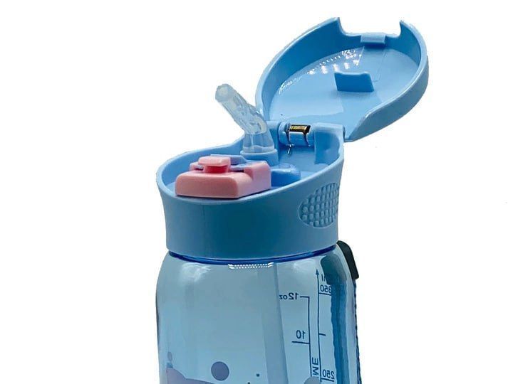 Пляшка для води CASNO 400 мл Бузкова (Дельфін) з соломинкою KXN-1195 фото