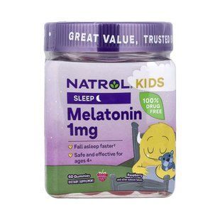 Kids Melatonin 1mg - 60 gummies 2023-10-6242 фото