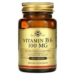 Solgar Vitamin B6 100 mg 100 таблеток SOL-03120 фото