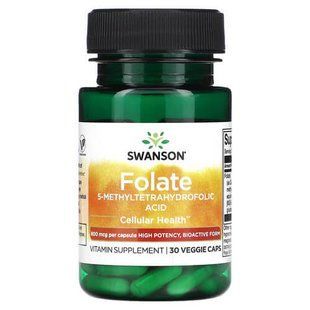 Swanson Folate 5-Methyltetrahydrofolic Acid 800 mcg DFE 30 капсул SWU714 фото