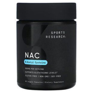 Sports Research NAC (N-Acetyl-Cysteine) 600 mg 90 вегетаріанських капсул SRE-09156 фото