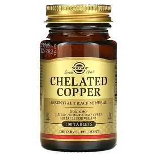 Solgar Chelated Copper 100 таблеток SOL-00640 фото