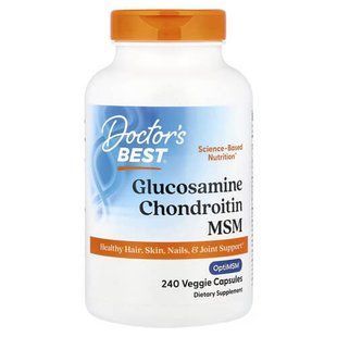 Doctor's Best Glucosamine Chondroitin MSM with OptiMSM 240 капсул DRB-00081 фото