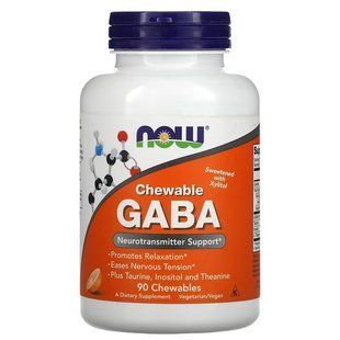 NOW GABA 250mg 90 жувальних таблеток NOW-00082 фото