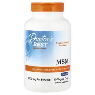 Doctor's Best MSM with OptiMSM 3,000 mg 180 вегетаріанських капсул DRB-00331 фото