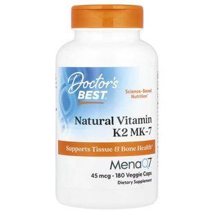 Doctor's Best Vitamin K2 MK-7 45 mcg 180 вегетаріанських капсул DRB-00356 фото