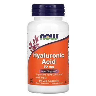 NOW Hyaluronic Acid 50 mg 60 капсул NOW-03156 фото