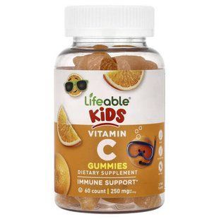 Lifeable Kids Vitamin C 250 mg 60 жувальних цукерок LFB-73118 фото