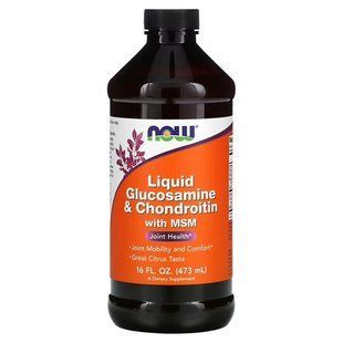 NOW Liquid Glucosamine & Chondroitin with MSM 473 ml NOW-03175 фото