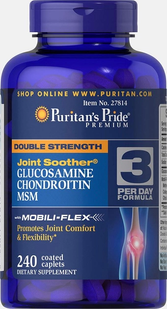 Puritan&rsquo;s Pride Glucosamine Chondroitin MSM Double Strength 240 таблеток 27814 фото
