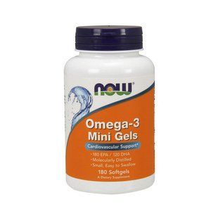 NOW Omega-3 Mini Gels (180 softgel) 07709-01 фото