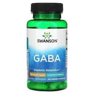 Swanson GABA Maximum Strength 750 mg 60 капсул SWU676 фото