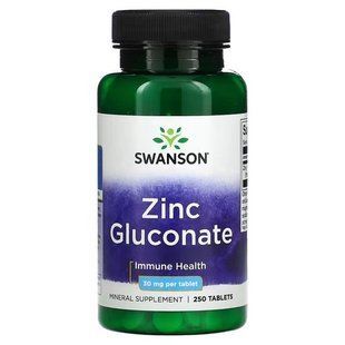 Swanson Zinc Gluconate 30 mg 250 таблеток SW203 фото