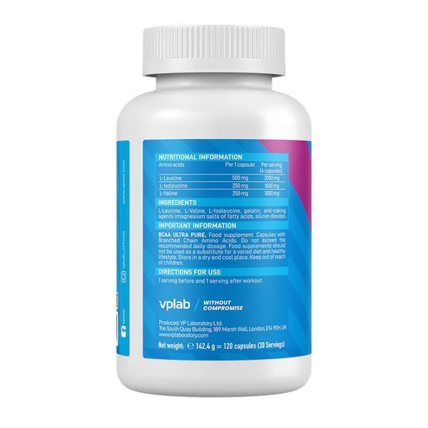 BCAA Ultra Pure - 120 caps 2023-10-5722 фото