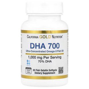 California Gold Nutrition DHA 700 Fish Oil 1,000 mg 30 капсул CGN-01252 фото
