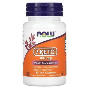 Підтримка здорового обміну речовин, NOW 7-KETO 100 mg 60 капсул NOW-30133013 фото