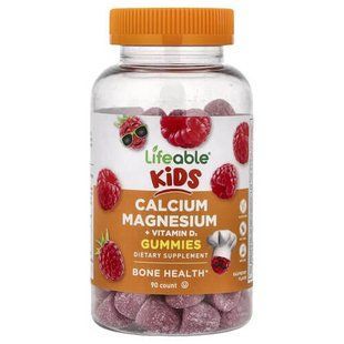 Lifeable Kids Calcium Magnesium + Vitamin D3 90 жувальних цукерок LFB-06235 фото