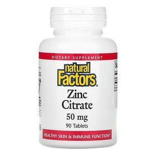 Natural Factors Zinc Citrate 50 mg 90 таблеток NFS-01680 фото