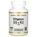 Вітамін Д3 і К2, California Gold Nutrition Vitamin D3 + K2 180 капсул CGN-02333 фото 1