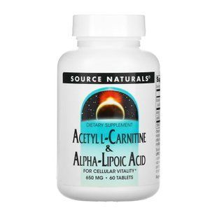 Acetyl L-Carnitine & Alpha-Lipoic Acid 650mg - 60 tabs 2023-10-3581 фото