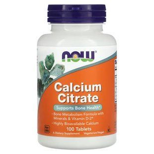 NOW Calcium Citrate 100 таблеток NOW-01230 фото