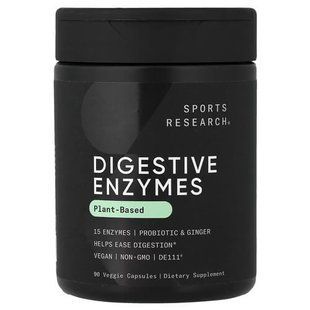Sports Research Digestive Enzymes + Probiotic 90 рослинних капсул SRE-09020 фото