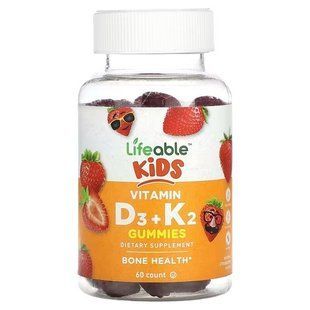 Lifeable Kids Вітамін D3 + K2 60 жувальних цукерок LFB-73023 фото