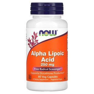 NOW Alpha Lipoic Acid 250 mg 60 капсул NOW-03042 фото