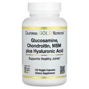 California Gold Nutrition Glucosamine, Chondroitin, MSM Plus Hyaluronic Acid 120 капсул CGN-01071 фото