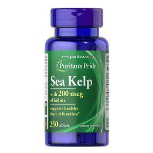 Puritan's Pride Sea Kelp 200 mcg 250 таблеток 32292 фото