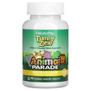 NaturesPlus Animal Parade Tummy Zyme 90 таблеток у формі тварин, Тропічний мікс NAP-29947 фото