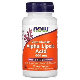 NOW Alpha Lipoic Acid 600 mg 60 капсул NOW-03046 фото