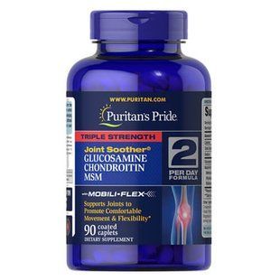 Puritan's Pride Triple Strength Glucosamine, Chondroitin MSM&nbsp;90 таблеток 17895 фото
