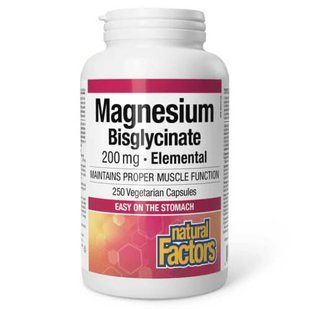 Natural Factors Magnesium Bisglycinate 200 mg 250 рослинних капсул NFS-01644 фото