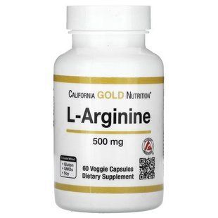 Аргінін, California Gold Nutrition L-Arginine 60 капсул CGN-001126 фото