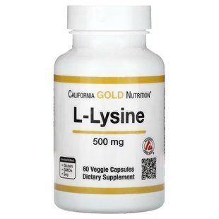 California Gold Nutrition L-Lysine 500 mg 60 капсул CGN-01132 фото
