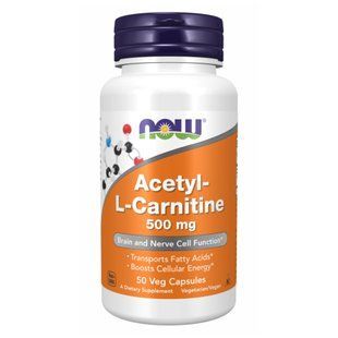 Acetyl L-Carnitine 500mg - 50 vcaps (Пошкоджена етикетка) 2024-11-0293 фото