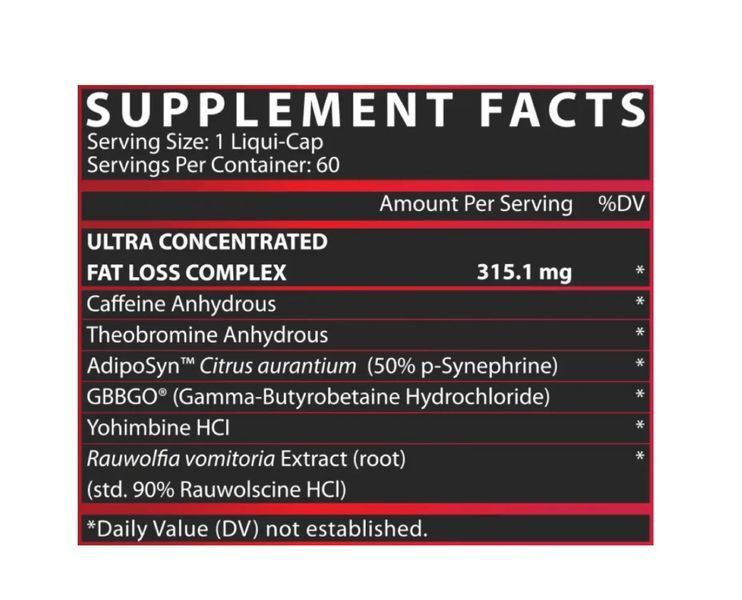 Жироспалювач, Lipo 6 Black Ultra Concentrate - 60 капсул 100-29-20 фото