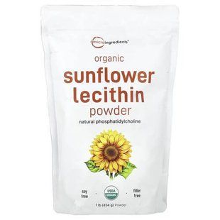 Micro Ingredients Organic Sunflower Lecithin Powder 454 грам MII-61644 фото